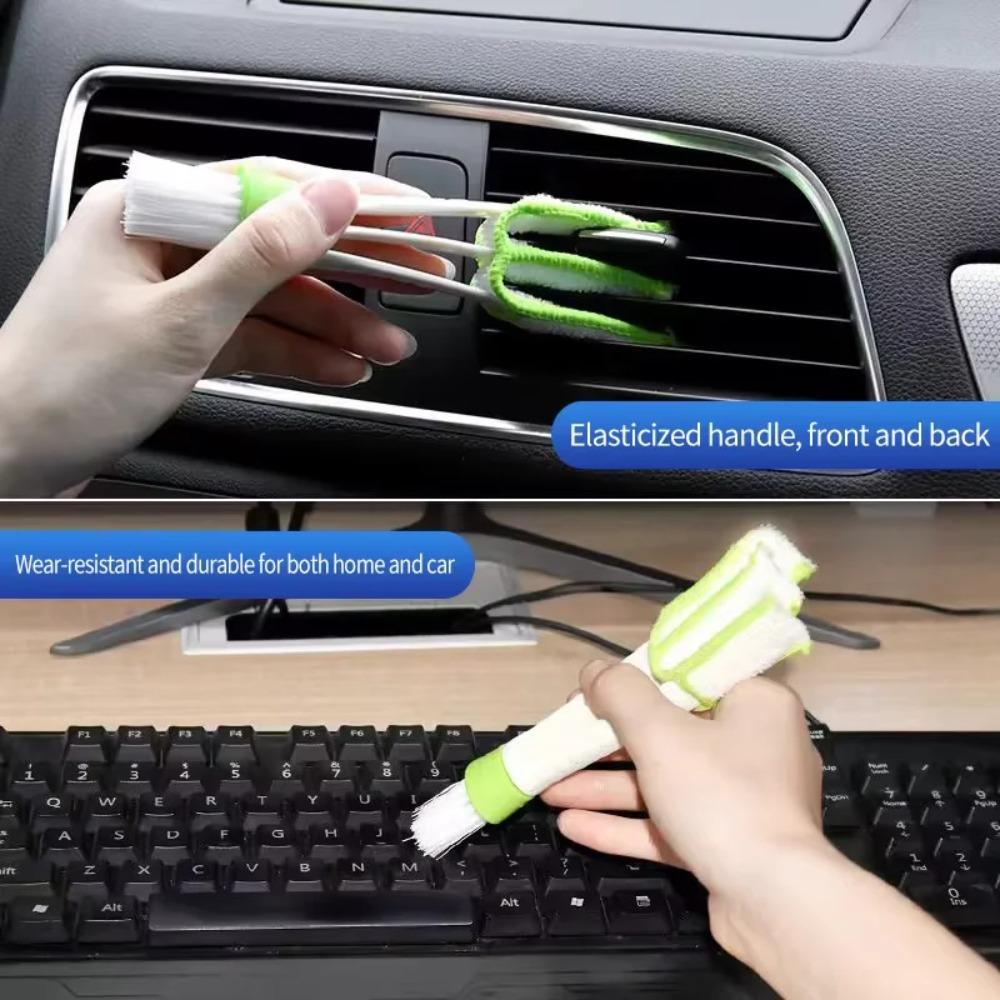 Dual Head Car Air Conditioner Air Vent Brush Dust Removal Dash Blinds Cleaning Brush Keyboard Multi-Use Brush Angel Brush