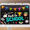 2D Back To School Owl Photo Backdrop Classroom Decor Cloth