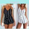 Elegant Cotton Linen Deep V Neck Backless Jumpsuit With Waist Belt For Spring Wear