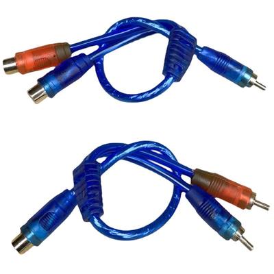 2 szt./zestaw RCA Audio Cable "Y" Splitter Adapter Komputerowy 1 żeński do 2 męskich kabli Przewód do domowego audio