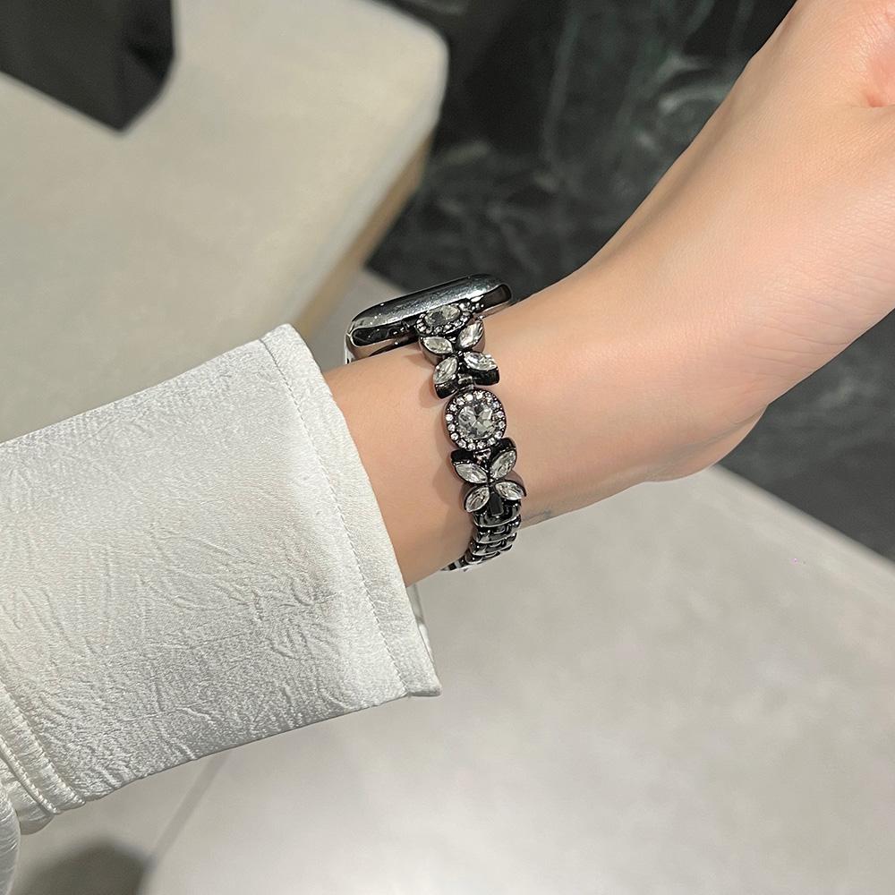 For Apple Watch Series 10 42mm/9 8 7 41mm/SE (2023) SE (2022) SE 6 5 4 40mm/3 2 1 38mm Band Zircon Gems Bracelet