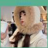 Checkered Pattern Hat Women Winter Warm Fleece Ear Protection Outdoor Ski Cap For Cold Weather