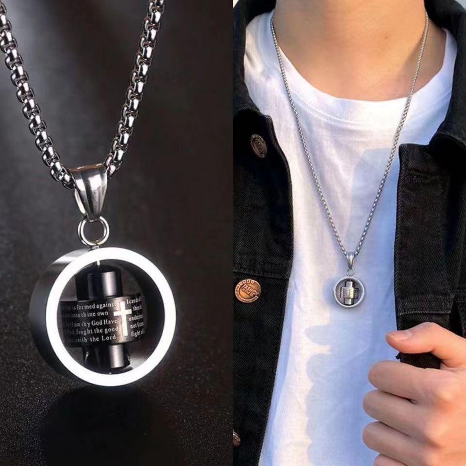 Lucky Wheel Men's Trendy Hip-hop Pendant Men's Decorative Versatile Jewelry Necklace Pendant