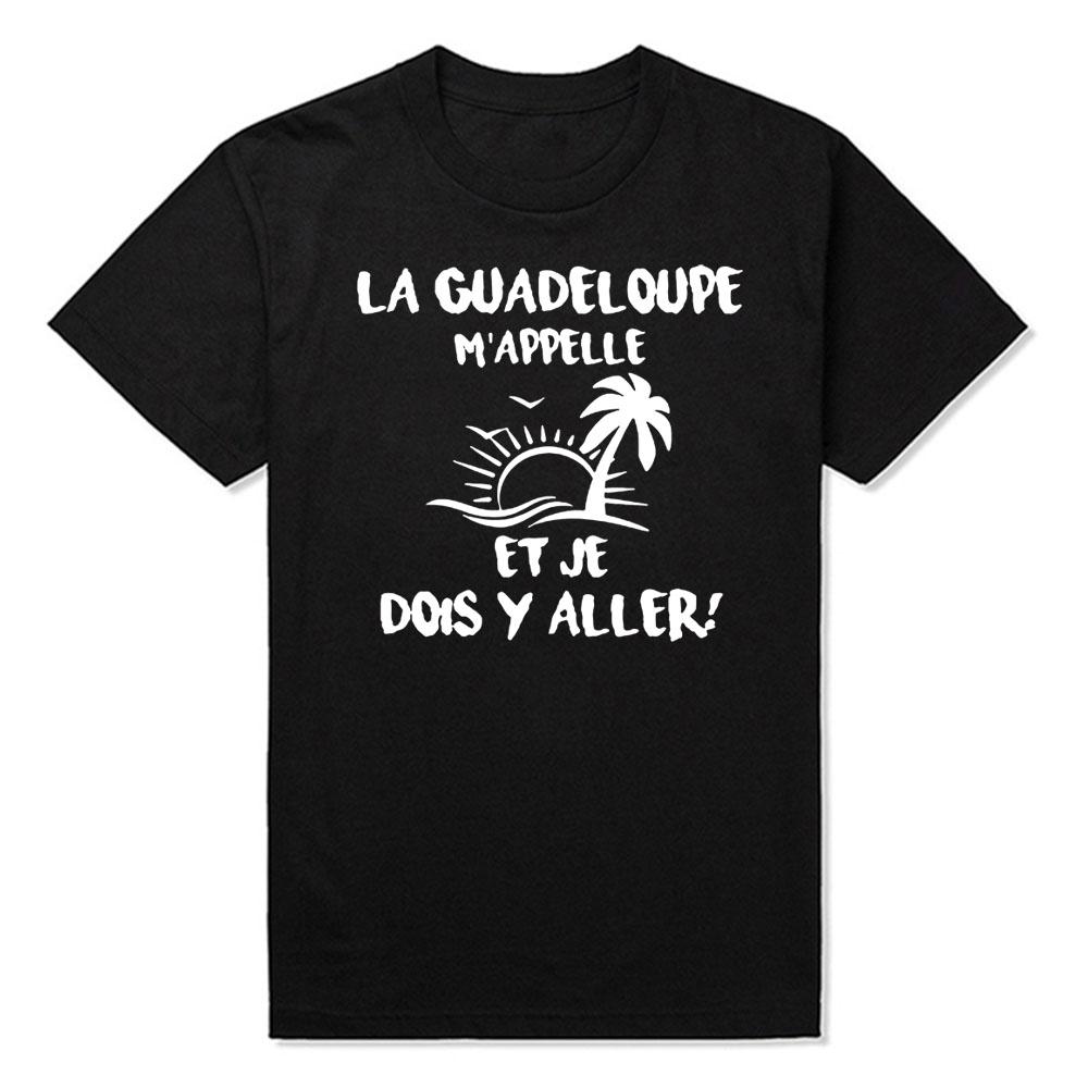 Nový letní styl Guadeloupe bavlna krátký rukáv vtipné tričko grafické Harajuku hip hopové tričko streetwear