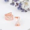 [] 14K Rose Gold Pin La Vie en Rose Cubic One-Touch Earrings