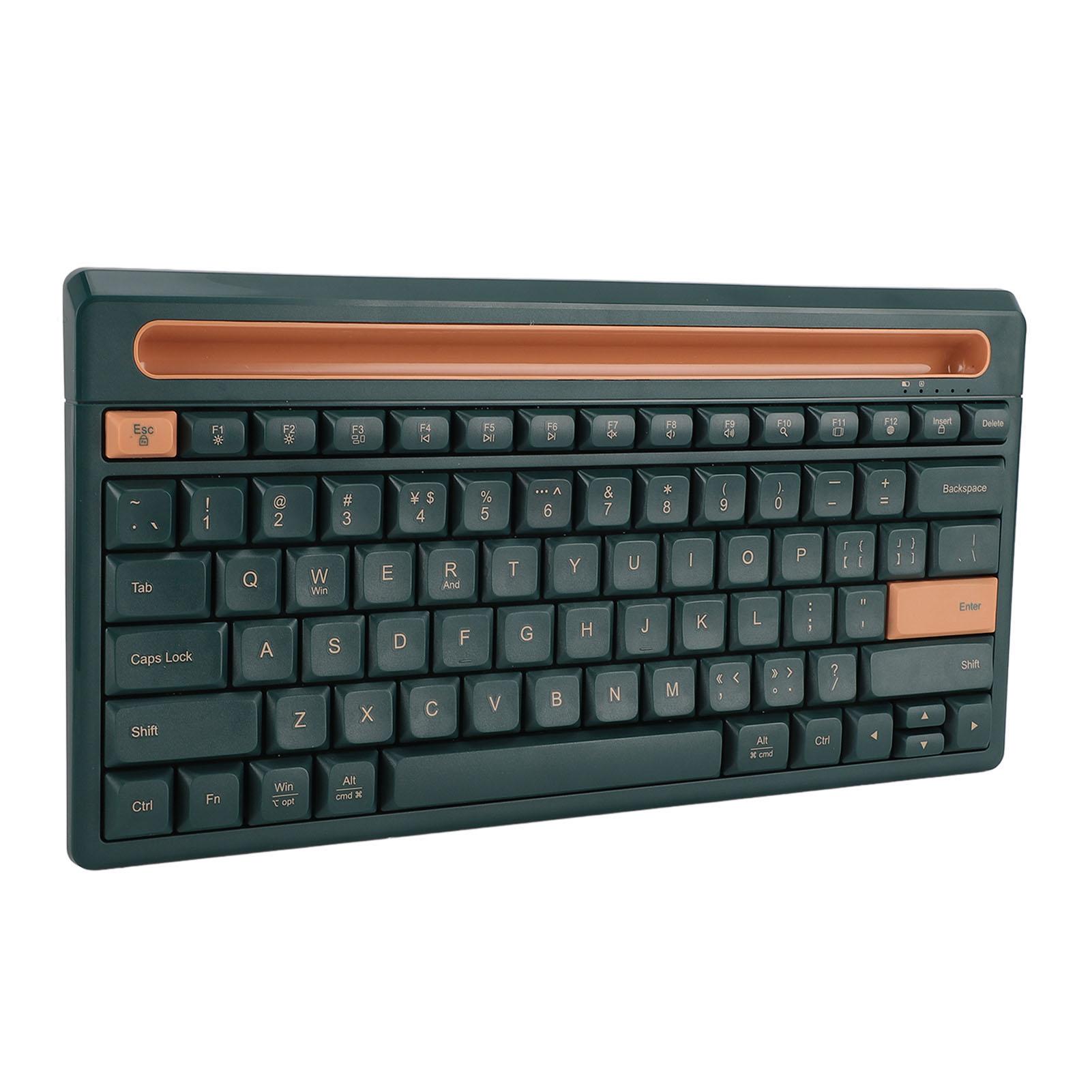 

Wireless Bluetooth Keyboard 79 Keys Integrated Stand Portable Multi Device Keyboard for Tablet темно-зеленого