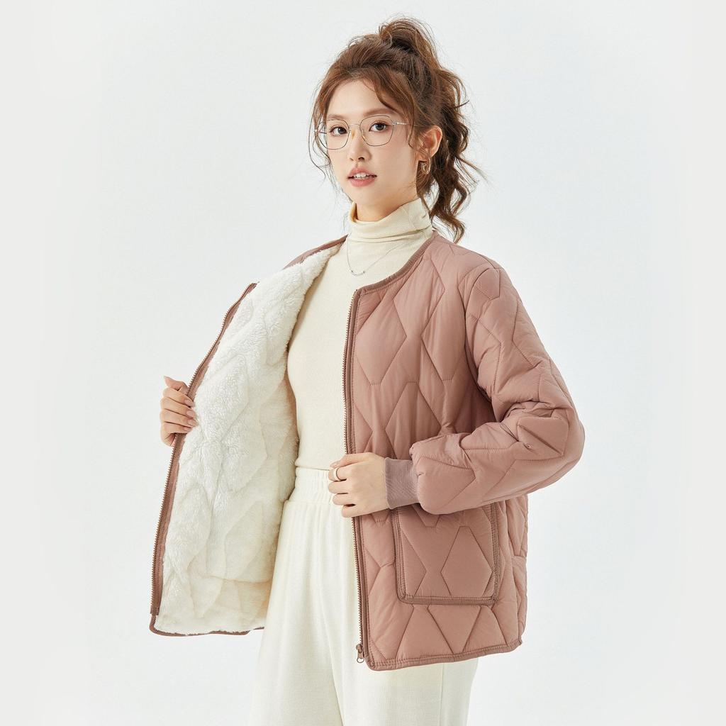 Fashionable Warmth and Comfort Fat Plus Thickened and Padded Zipper Warm Long-sleeved Cotton Jacket Women's Models Cotton Clothing Top 2535