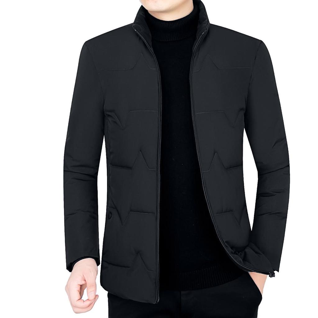 2025 Winter Heren High-End Gewatteerde Katoenen Jas: Dikke, warme buitenkleding voor vaders van middelbare leeftijd