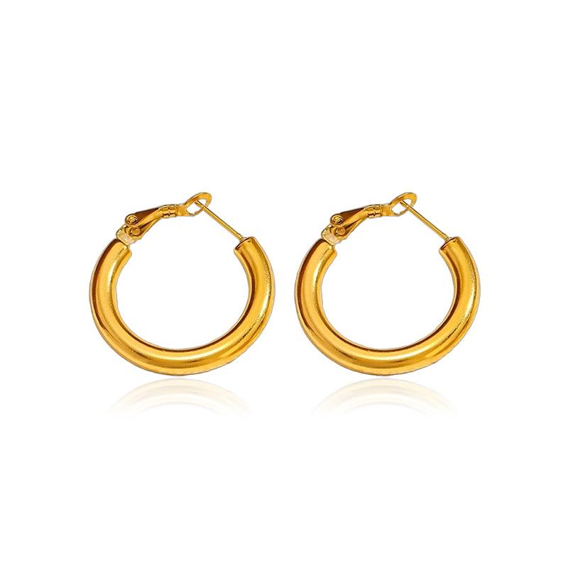 Hot-selling 18k gold titanium steel earrings in Europe and the United States, light luxury and high-end 111 stainless steel ear buckles, versatile