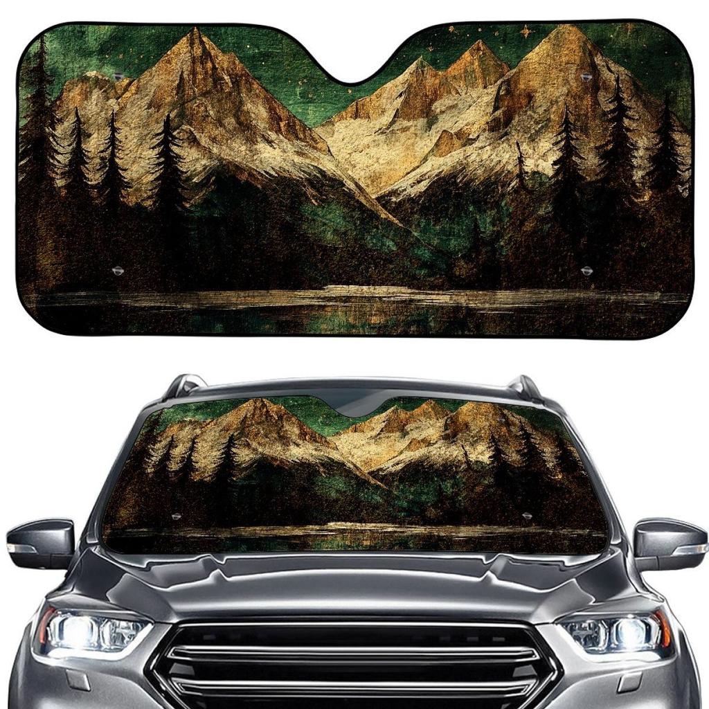 Car Sunshade with Outdoor Camping Design - Customizable Front Windshield Cover