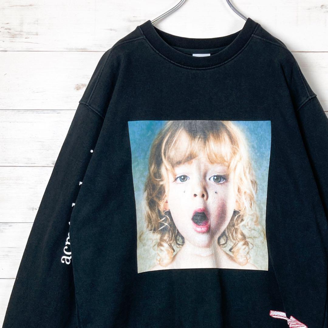 

[USED] Acme Dravi Sweatshirt with Big Logo Print, Black, Size L