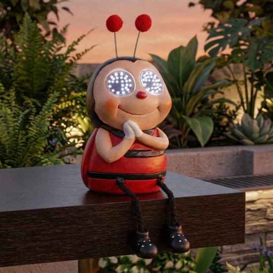 Animated Eyes Solar Lamp, Motion Sensor Solar Light with Moving Eyes for Garden, Garden Animals Figurine, Outdoor Waterproof Yard Decor