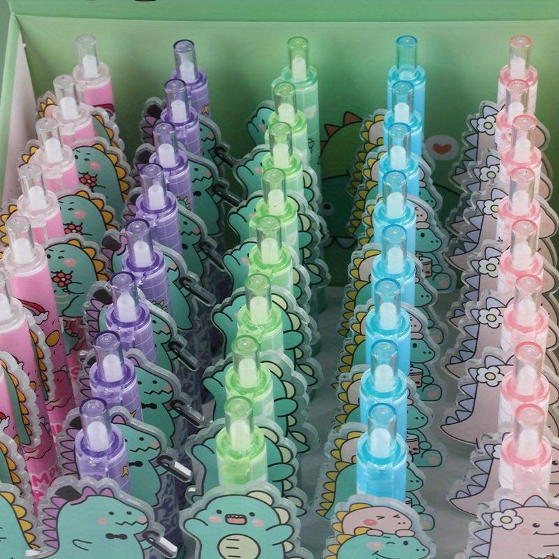48pcs Cartoon Gel Pen Cartoon Dinosaur Stickers Creative Ink Gel Pen Cartoon Promotional Gifts Office Supplies, Creative 0.5 Black School Statione