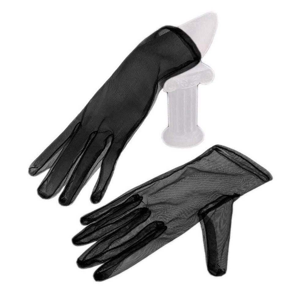 Mesh Bridal Gloves Solid Color Lace Hand Covers Fashion Stage Performance Gloves For Women