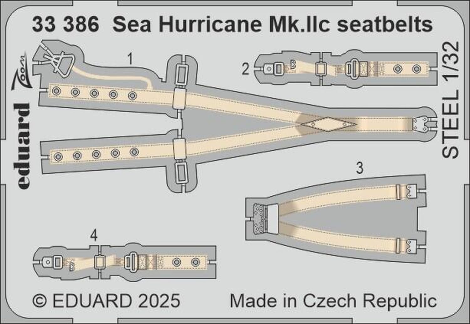 

Eduard 1/32 Sea Hurricane Mk.IIc Seatbelt, Stainless Steel (for Revell), Plastic Model Kit Parts, EDU33386 (Airplane)