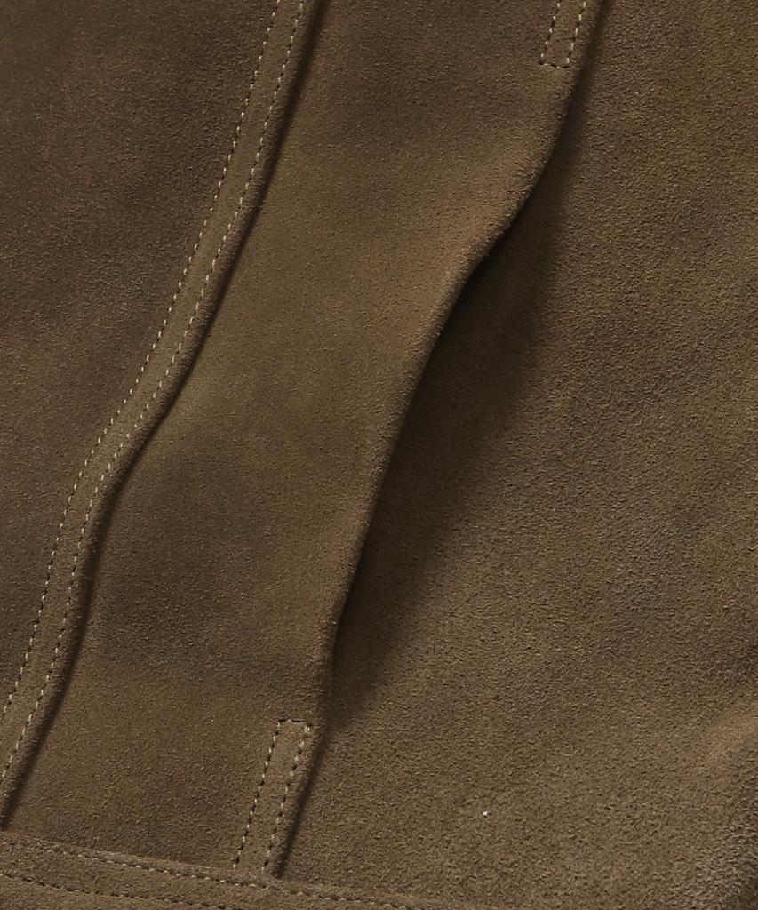 Connect Kinloch [Real Leather] Cow Suede Trucker Jacket (Brown)
