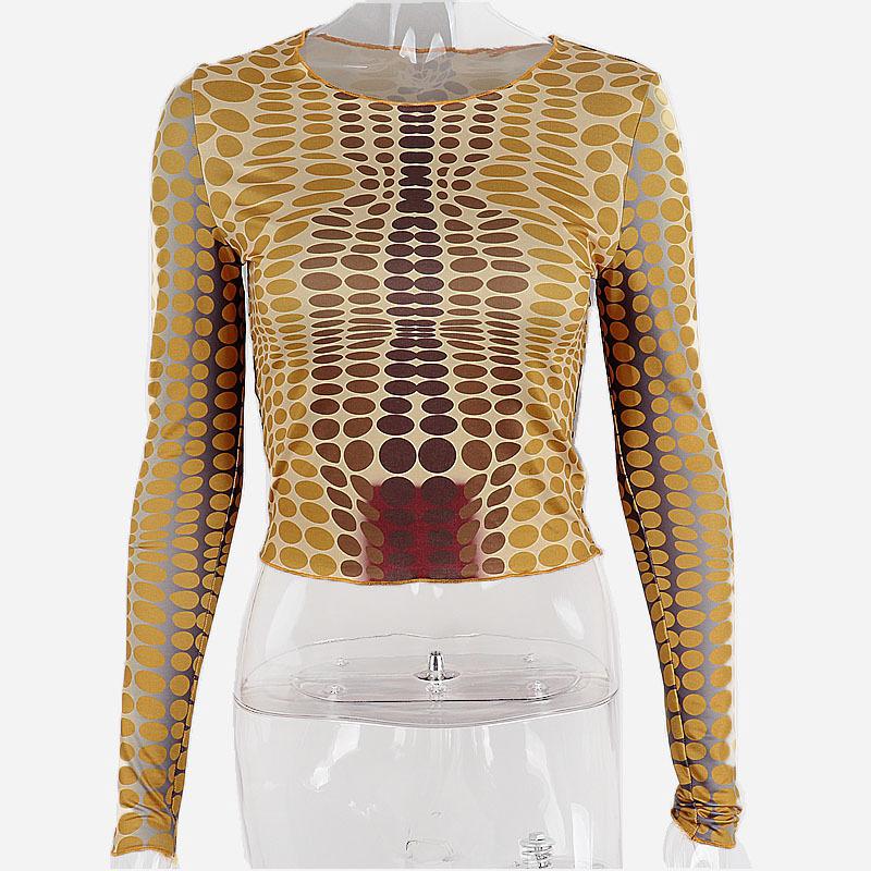 

Женская футболка в рубчик с принтом Tie Dye, укороченный топ, бандажная одежда с длинным рукавом, сексуальная уличная одежда, летняя одежда на шнурке S жёлтый