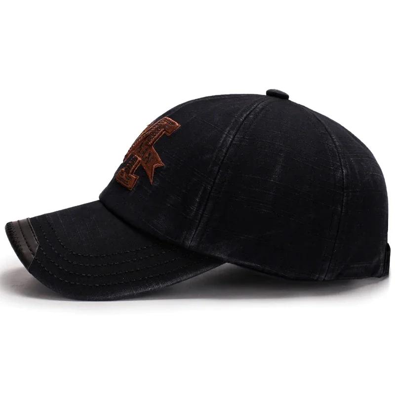 Spring and Autumn Washed Hats Mens Casual Old Baseball Caps Outdoor Embroidered Sun Hats