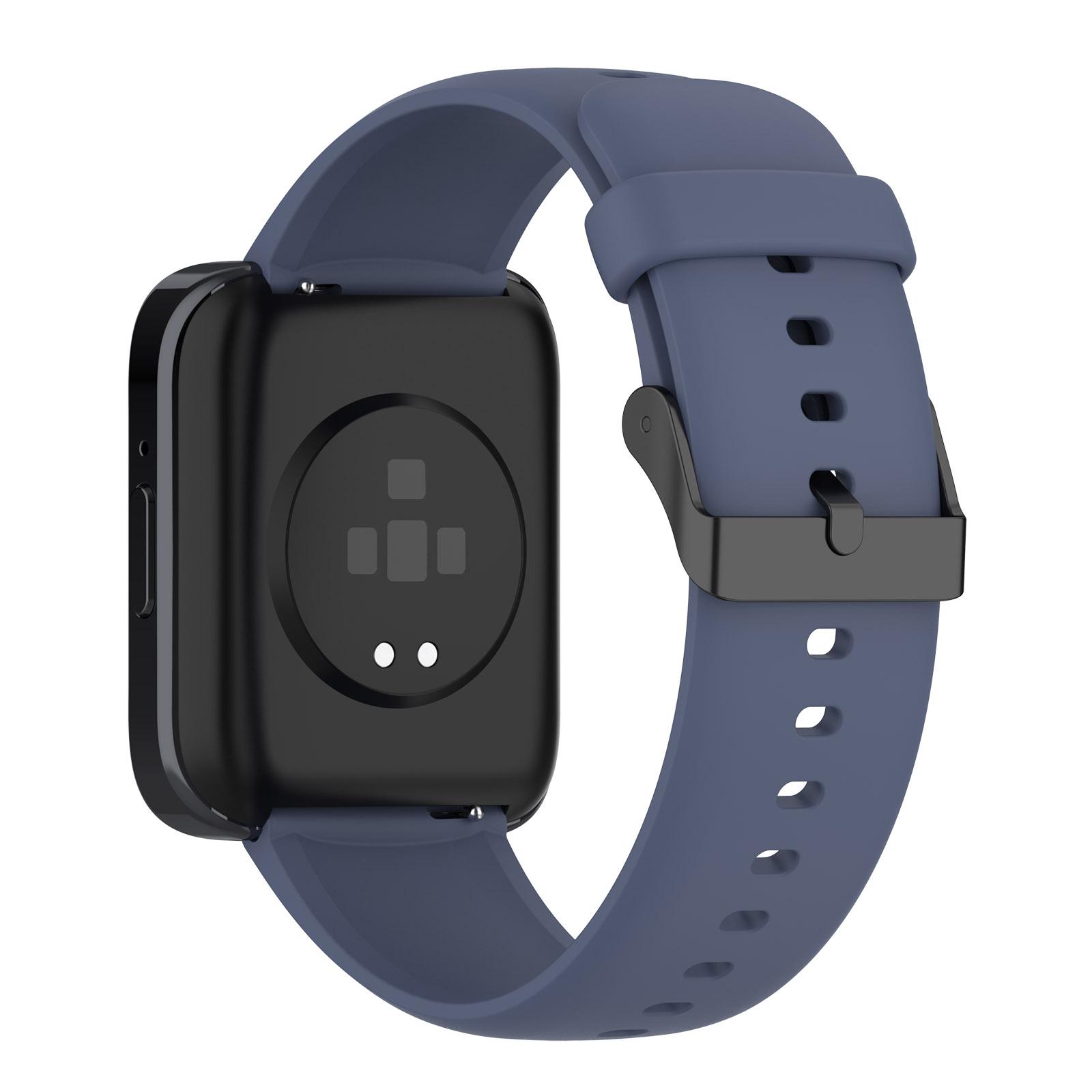

For SKG V9/V9 Pro/Huami Amazfit Bip 5/Bip 5 Unity Watch Strap Liquid Silicone Band Replacement Blue Grey
