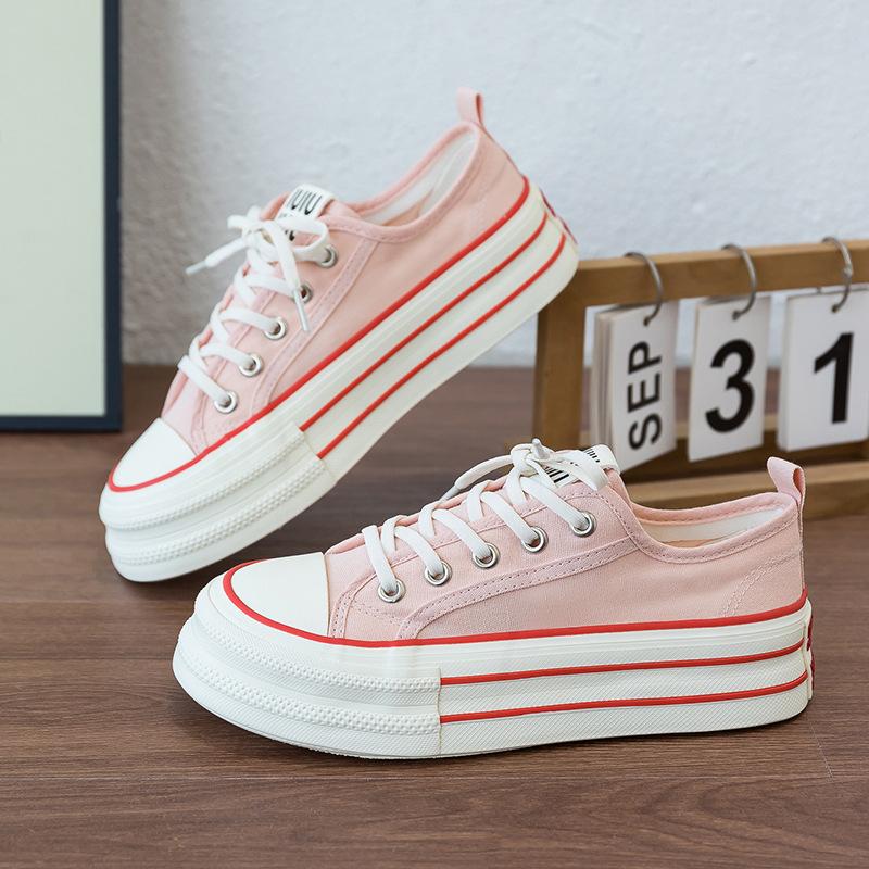 Summer versatile canvas shoes 2025 new summer platform white shoes breathable niche casual board shoes women's shoes