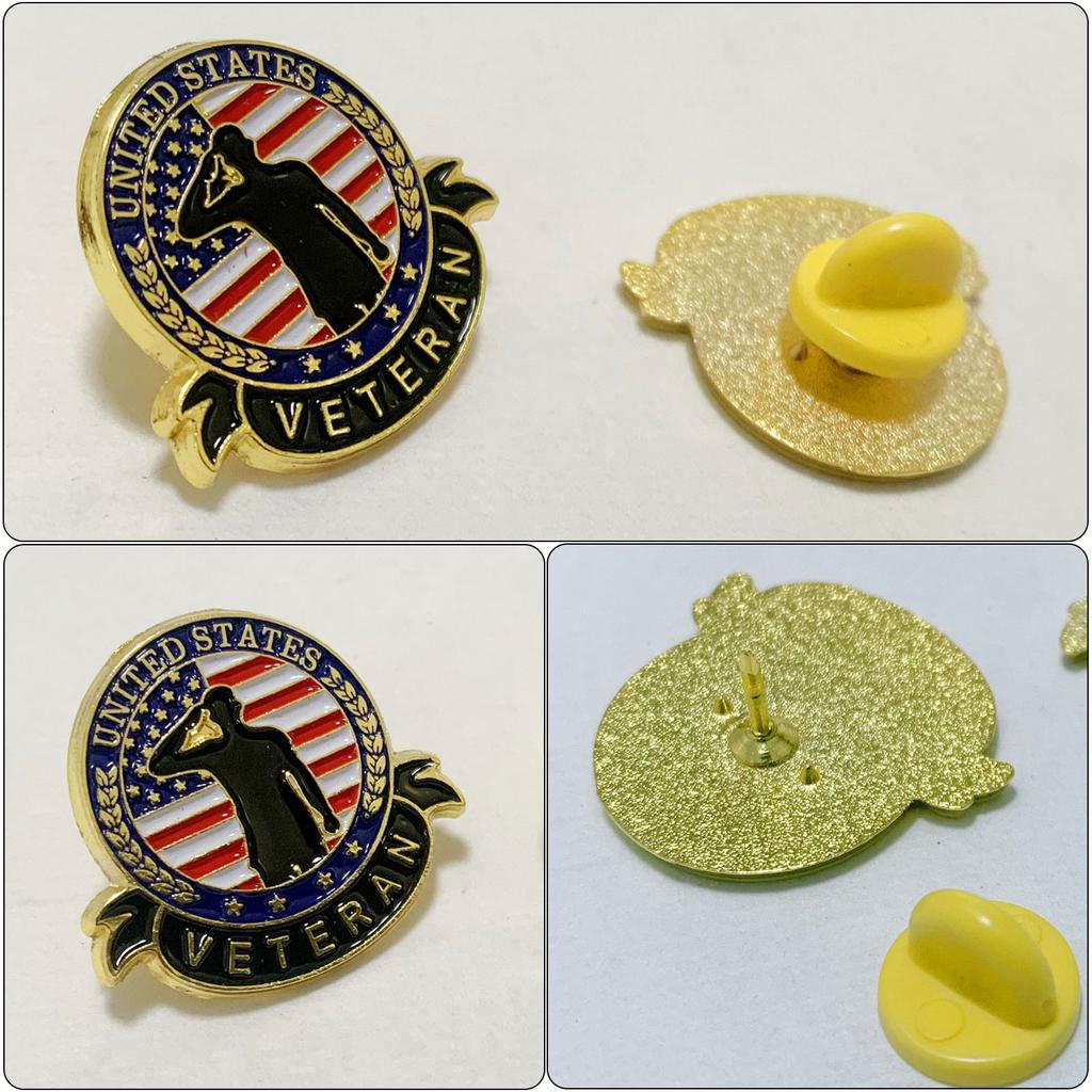 Fashionable Veterans Lapel Pins Portable Service Commemorative Brooch Sturdy Alloy Pins Decoration for Adults Daily Use