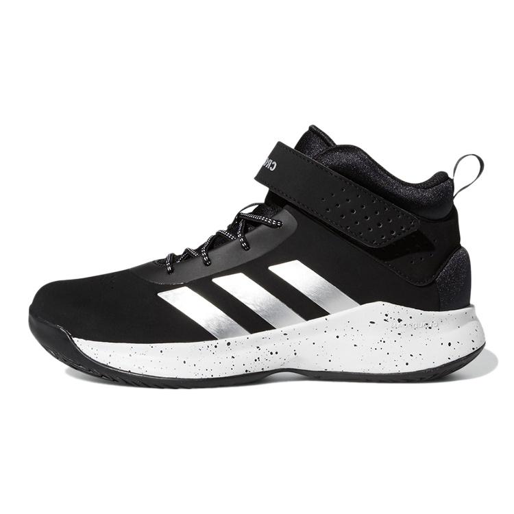 (PS) adidas Cross Em Up 5 Wide Slip On Core Black Silver Metallic Footwear White Kids S29006 EU 28.5