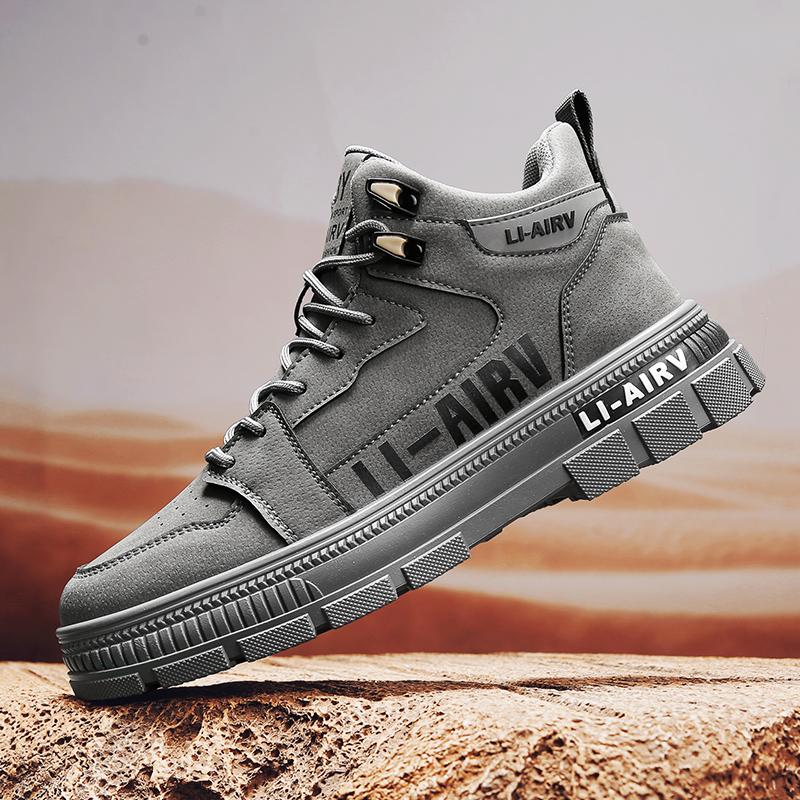 

2024 Мужские Осенние Новые Модные Повседневные Износостойкие Ботинки Высокие Туфли Инструменты Ботинки Tide Британские Холщовые Ботинки 44