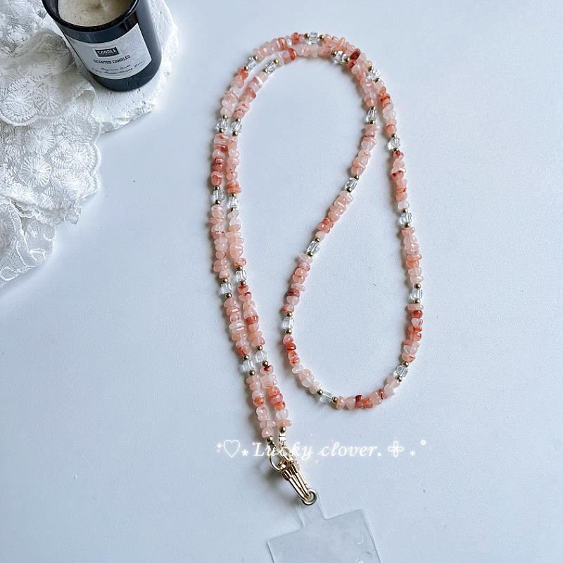 

1Pcs Diy Accessories Stylish Cute Stone Gem Mobile Phone Crossbody Straps Lanyard Beads Chain For Phone 15 14 13 12 11 Pro Max