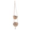 2 Tier Woven Hanging Basket, Hemp Rope Hanging Fruit Basket Flower Plants Wall Basket Single Body Multi Purpose for Living Room Bedroom, Wall Hanging