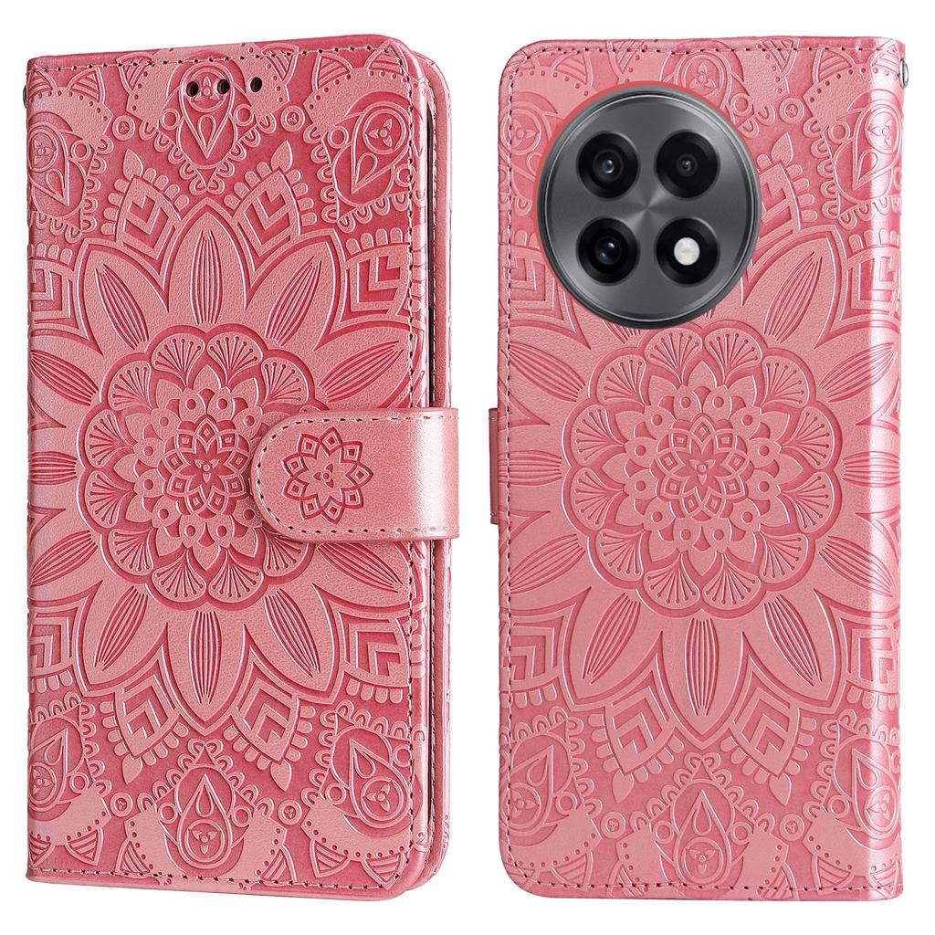 Etui portfelowe dla OnePlus 13R 5G/Ace 5 5G/Ace 5 Pro 5G Skórzane etui na telefon Wytłoczony słonecznik