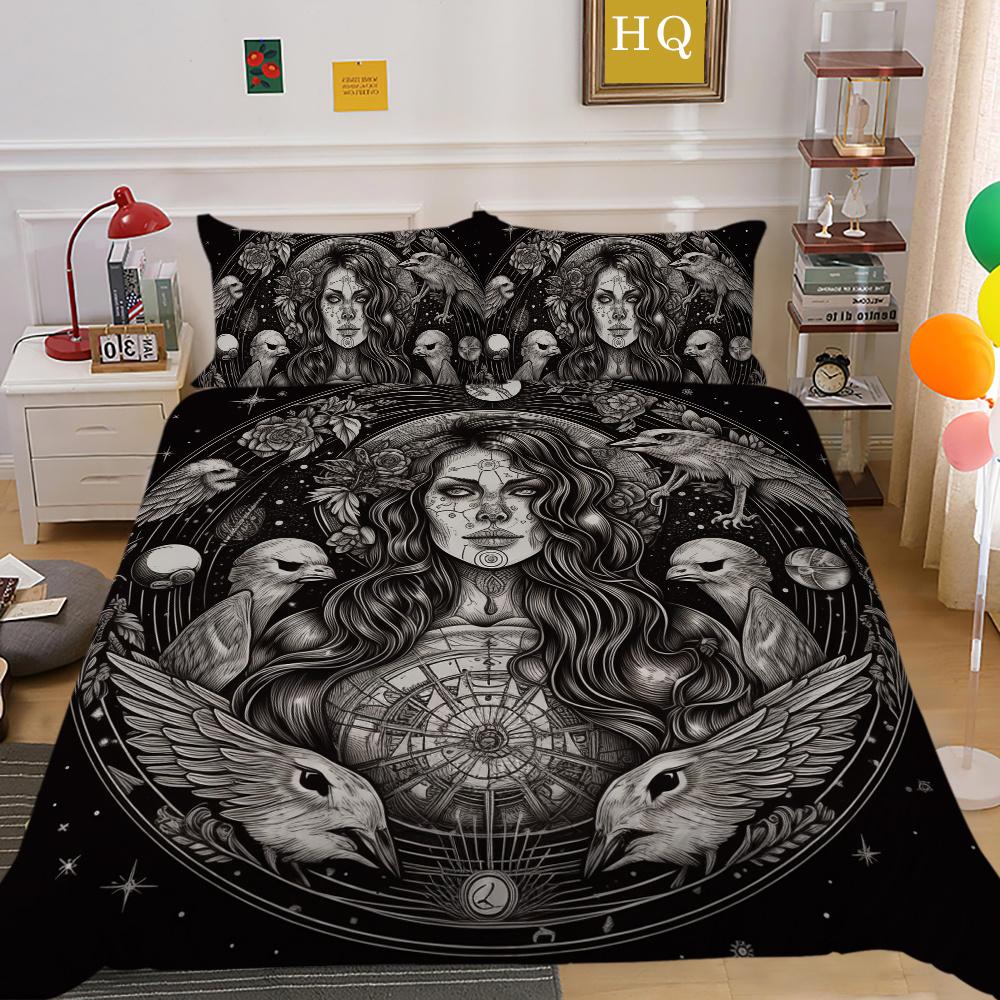 Beauty Skull Printed Comforter Cover Set Full Size Microfiber Home Textiles High Quality Luxury Bedspreads