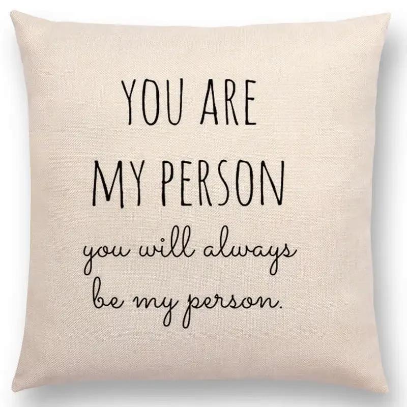 Newest Black Letter Brave Confidence Hope Forceful Warm Words Cushion Cover Christmas Gifts Sofa Throw Pillow
