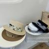 Summer decorative flat-top straw hat women's travel seaside vacation sunshade top hat temperament elegant sunscreen sun hat