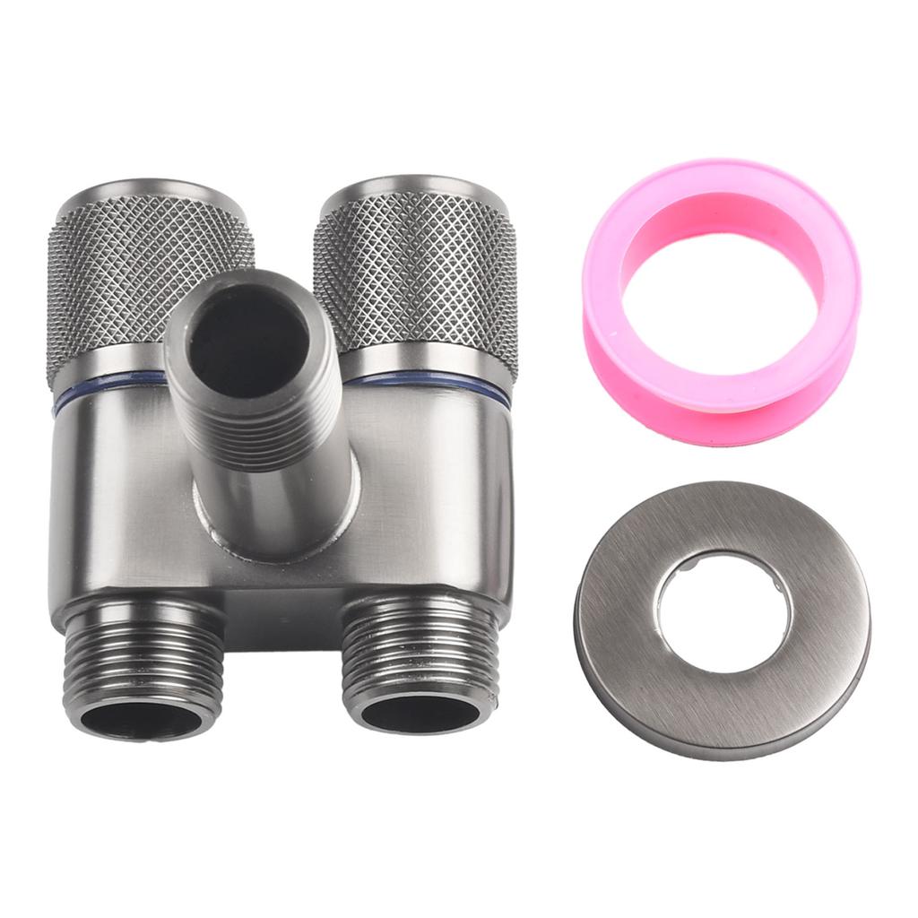 1pcs G1/2 1 In Two Out Double Control Washing Machine Faucet Toilet Triangle Valve Toilet Stop Valve Size 6.2*6cm Approx 3 Color
