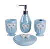 Girl Wind Ceramics White Bow Bathroom Five-piece Suit Toiletries Bathroom Kit Accessories Mouthwash Cup Lotion Bottle Soap Dish