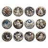 Christmas Wooden Ornaments Round Vintage Nativity Scene Santa Snowman Hanging Decoration for Xmas Tree Winter Party Home Decor