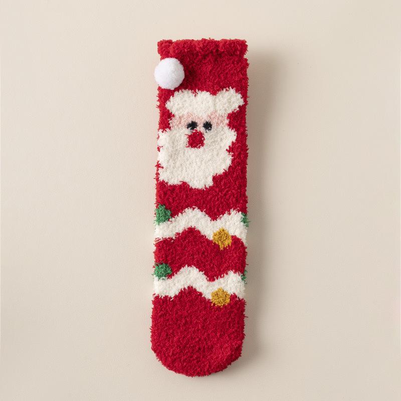 Cute Christmas Socks Women's Winter Warm Stacking Socks Home Indoor Sleeping Socks Plush Floor Socks