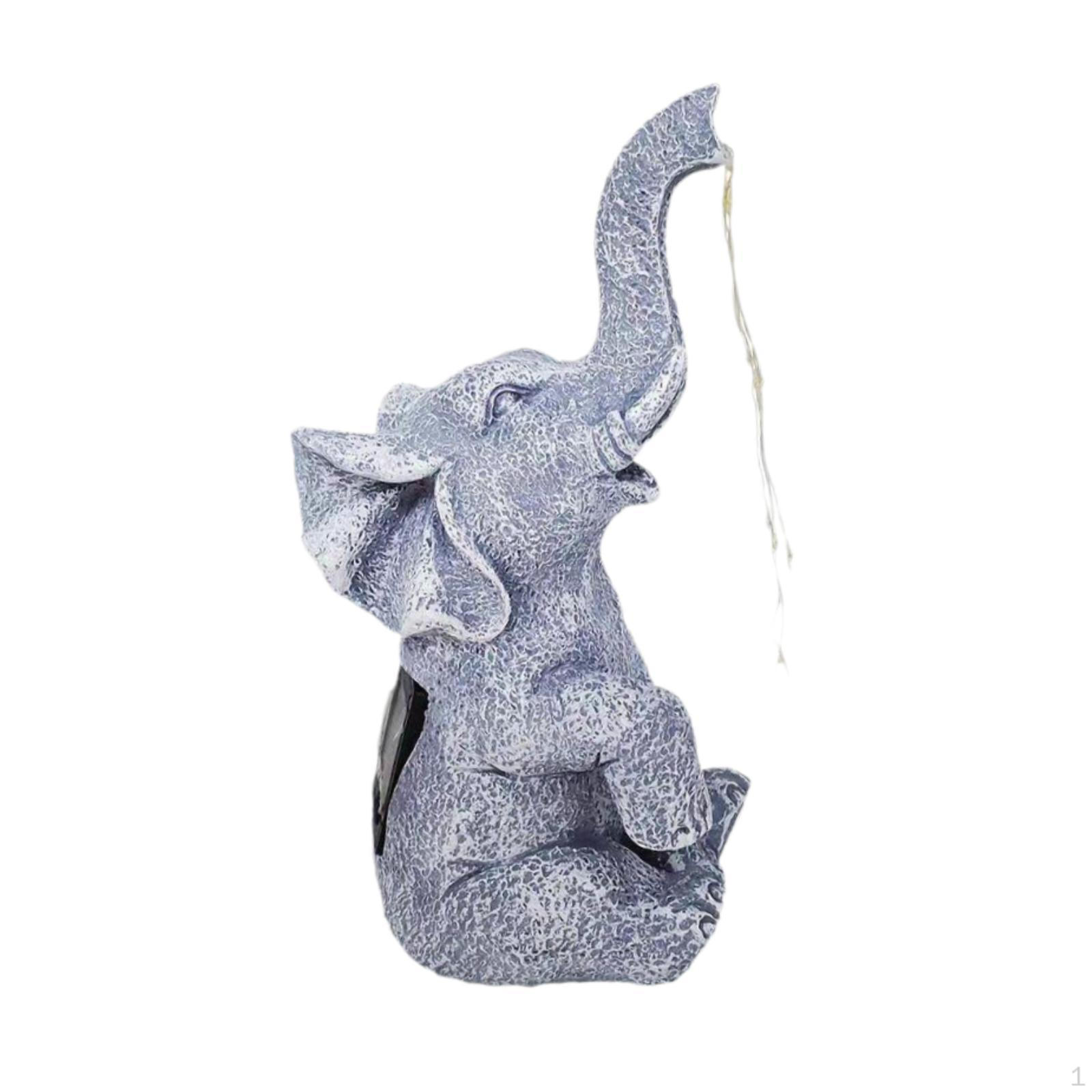 Elephant Solar Garden Statue Figurine Ornament Gardening Lawn Lamp Outdoor Style B