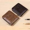 Multifunctional Business Card Bag External PU Leather Card Holder Casual Men Short Wallet  Outdoor