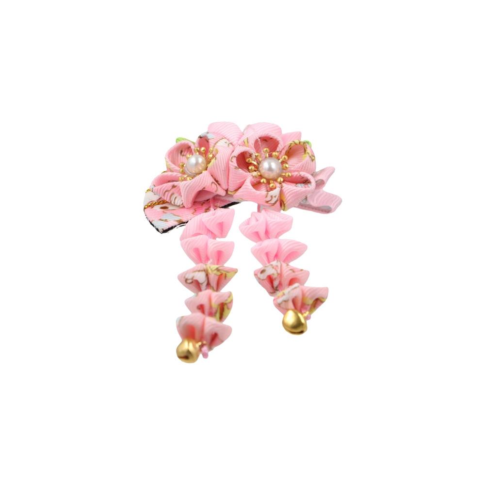 Flower Japanese Kimono Headwear Sakura Tassel Fan Hairpin Lovely   Girls