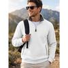 Men S Jacquard Stand Collar Pullover Sweatshirt With Zipper Pocket