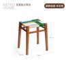 Stackable Woven Stool with Vintage Design,Multi-Purpose Ottoman Bench for Entryway Changing,Upholstered Vanity Seat for Bedroom