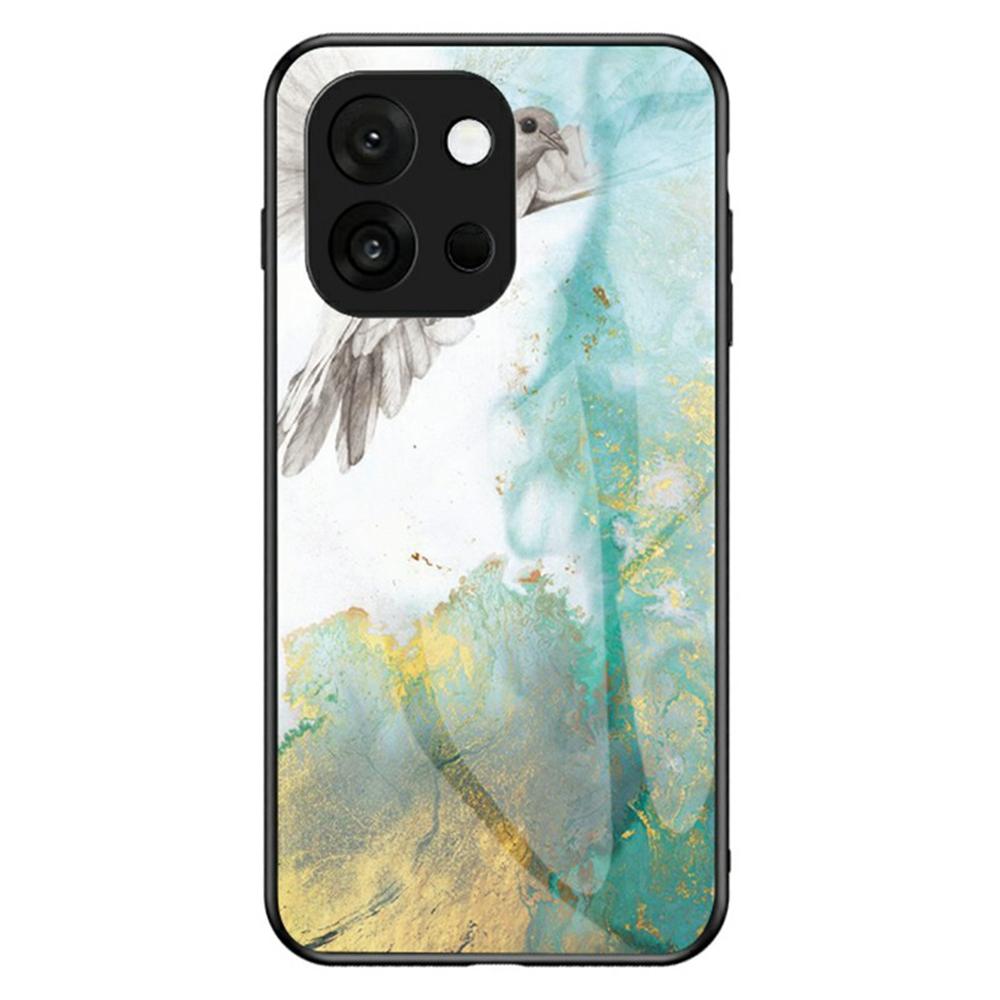 For OnePlus 13T 5G Case Marble Pattern Tempered Glass+PC+TPU Protective Phone Cover