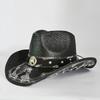 Summer Hard Embroidery Western Cowboy Straw Hat Women Fashion Large Brim Straw Hat Party Outdoor Sunshade Hat Sombrero Vaquero