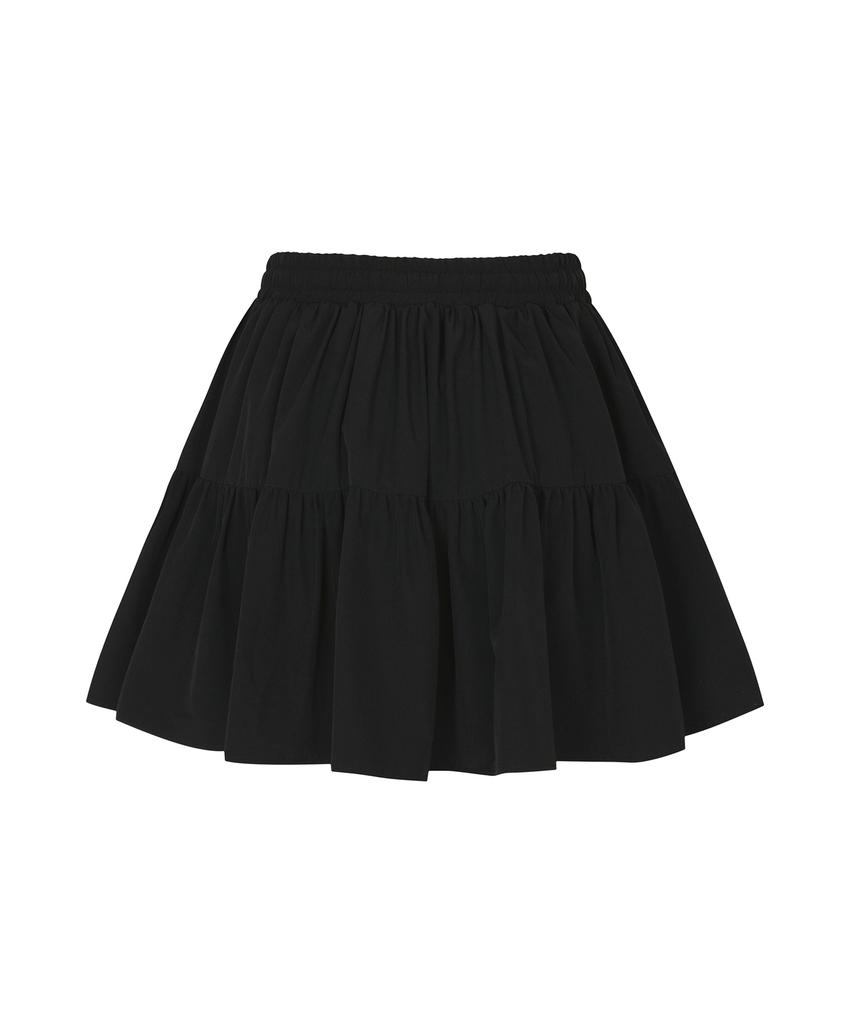 Peulleibu Tiered Banding Skirt W/Inner Pants_Black
