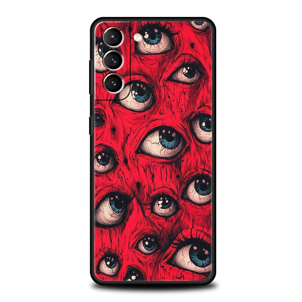 Phone Case Cover for Samsung Galaxy S26 S25 S24 S23 S22 S20 S21 FE Ultra Plus S25 Edge Soft TPU Capas Trendy Cool Eyes Creative