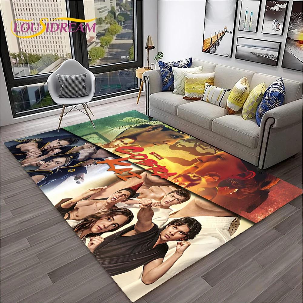 3D Cobra Kai Amanda TV Karate HD-Teppich für Zuhause, Wohnzimmer, Schlafzimmer, Sofa, Fußmatte, Dekor, Kinderspielbereich, Teppich, rutschfeste Bodenmatte