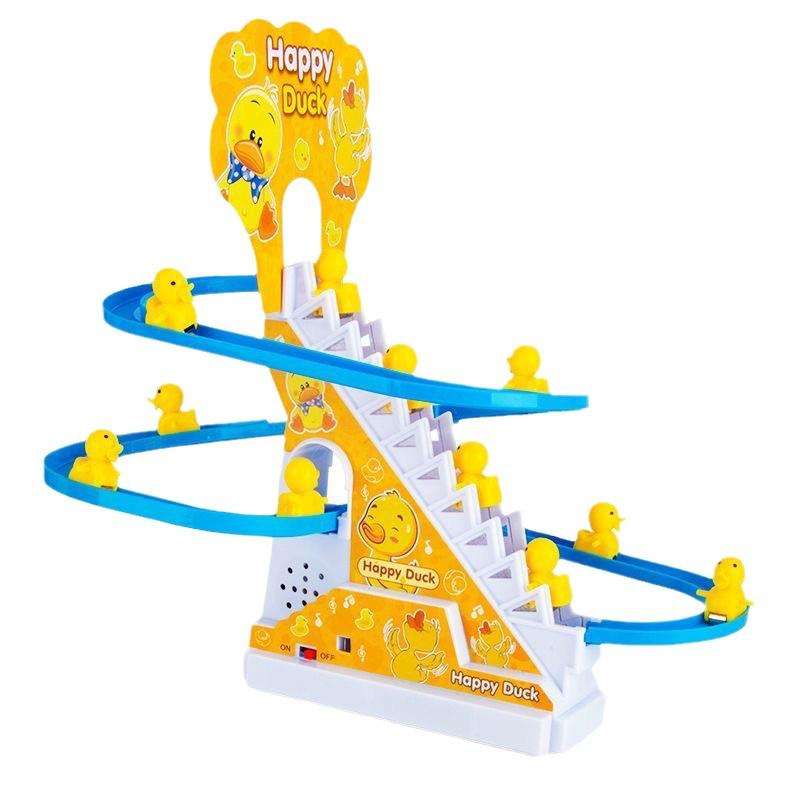 Little Duck Climbing Stairs Educational Track Toy with Light & Sound