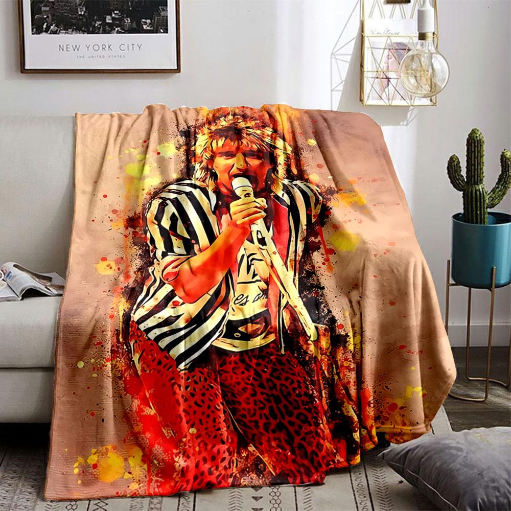 Rock Icon Watercolor Art Blanket for All Seasons Blanket Lunch Break Throw Gift