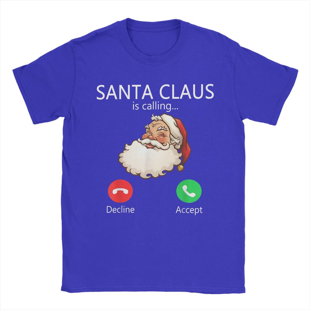 Mens T-Shirt Santa Claus is Calling Funny Christmas Holiday T Shirts Harajuku Summer Tees Y2K Funny Casual Clothes
